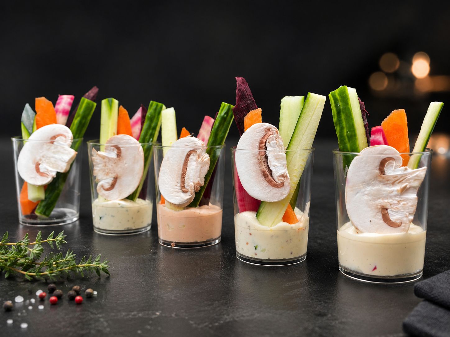 Dips de légumes croquants